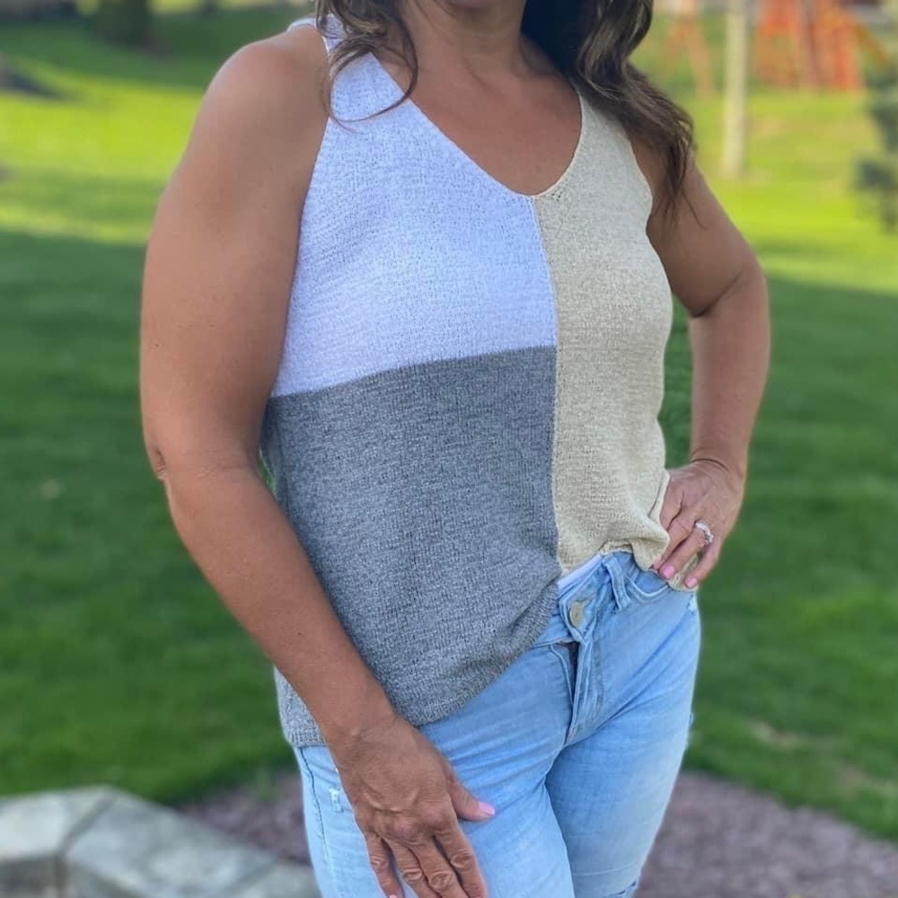 Color block tank sweater
